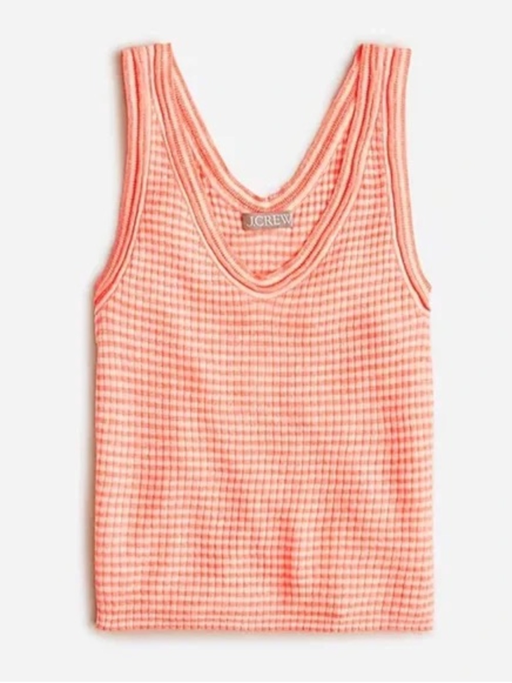 J. Crew Coral linen merino ribbed tank
